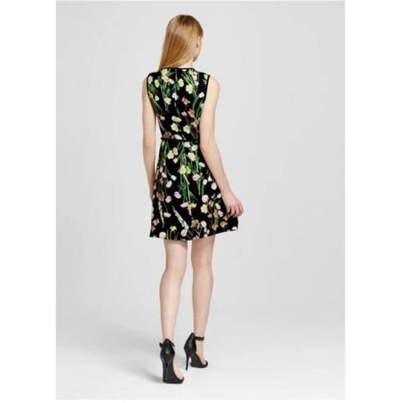 Victoria Beckham for Target Black Floral Sleeveless Cocktail Dress XS - Picture 4 of 5